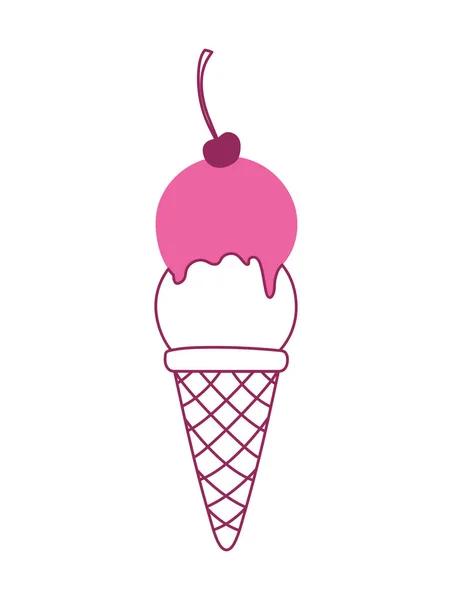 Pink Ice Cream Cone White — Wektor stockowy