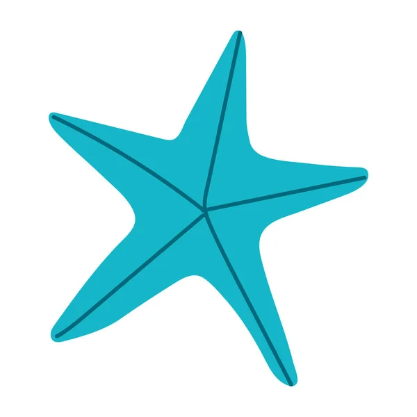 Blue Starfish Design White — Vetor de Stock