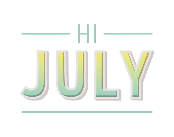 Illustration July Lettering — Image vectorielle
