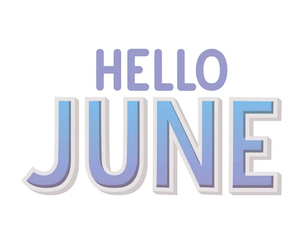 Illustration Hello June Lettering — Image vectorielle