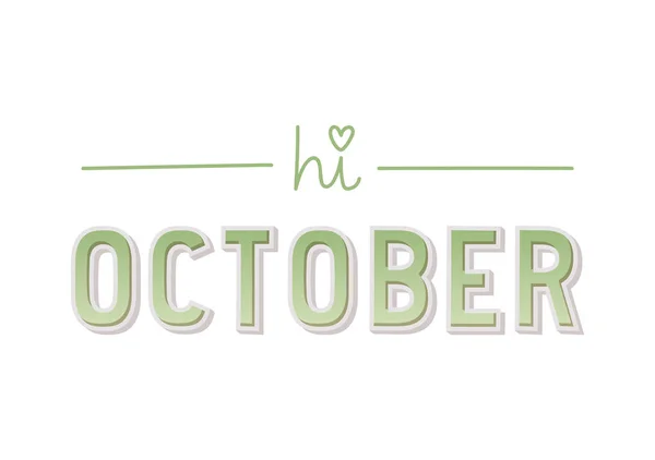 Illustration October Lettering — Stock vektor