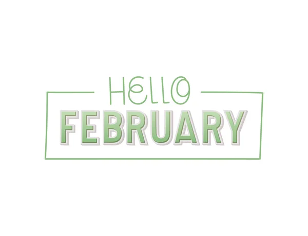 Illustration Hello February Lettering — Image vectorielle