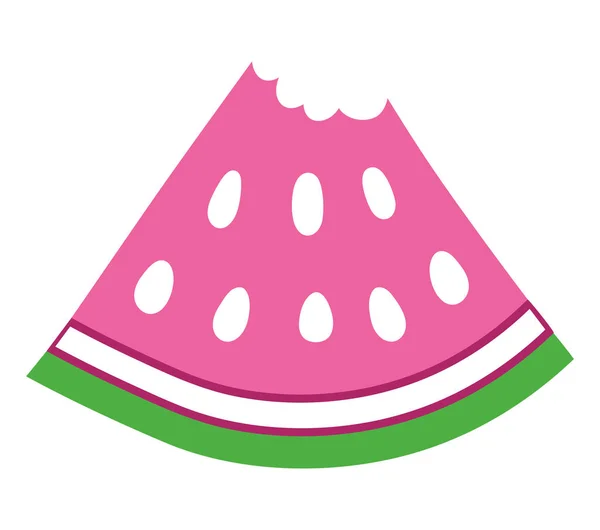 Pink Watermelon Illustration White — Stockvektor