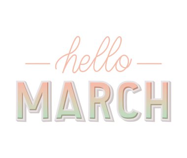 illustration of hello march lettering