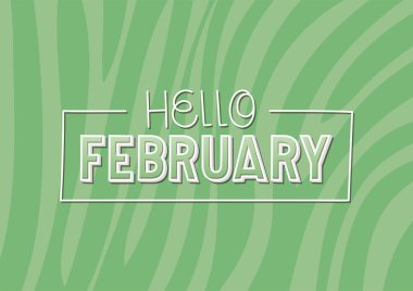 poster of hello february lettering