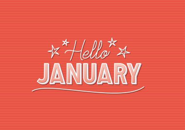 poster of hello january lettering