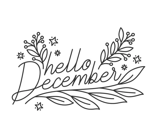 Design Hello December Lettering — Stock Vector