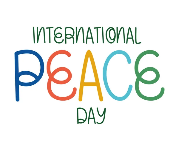 International Peace Day Illustration White — Vetor de Stock