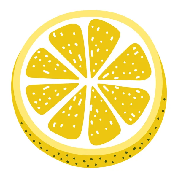 Lemon Slice Design White — Stockvektor