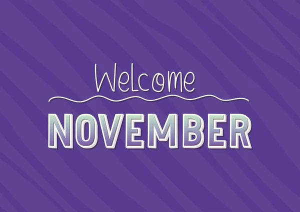 Poster Welcome November Lettering — Stockový vektor