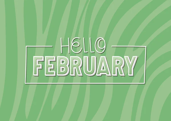 Poster Hello February Lettering — Vector de stock