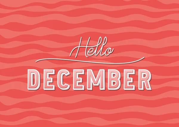 Poster Hello December Lettering — Stock Vector