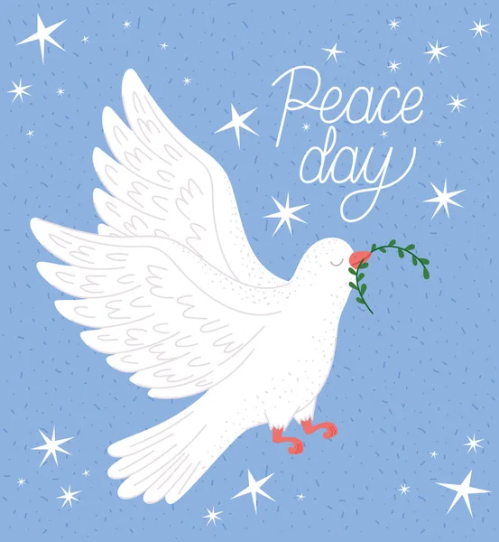 International Peace Day Card Peace Dove — стоковый вектор