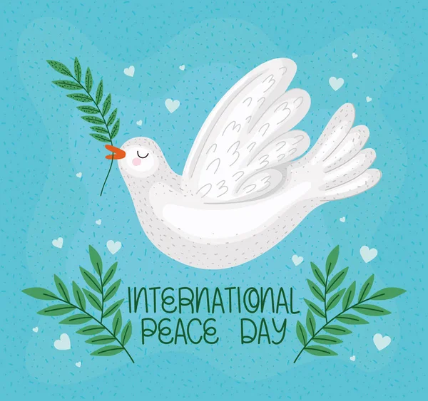 International Peace Day Cartel Peace Dove — Vetor de Stock