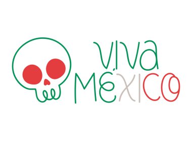 viva mexico lettering with a skull