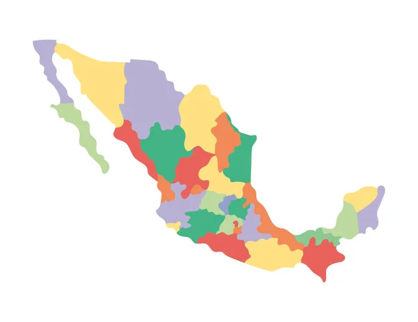 Mexico Border Map White — Vettoriale Stock