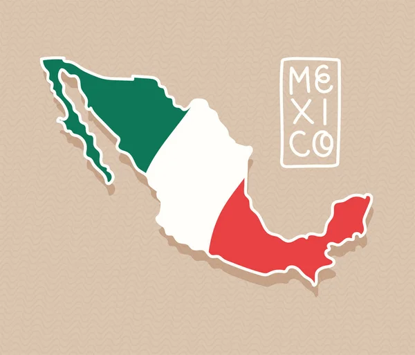 Poster Mexico Map Lettering — Vector de stock