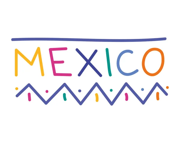 Colorful Mexico Quote White — Vector de stock