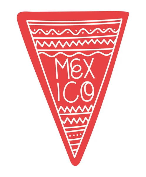 Red Garland Design Mexico Lettering — стоковий вектор