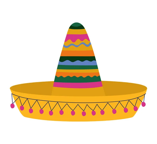 Straw Hat Mexican White — Stockvector