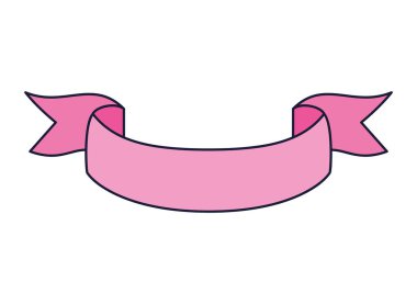pink ribbon illustration over white