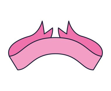 cute pink ribbon over white