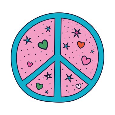 peace symbol with decorations over white