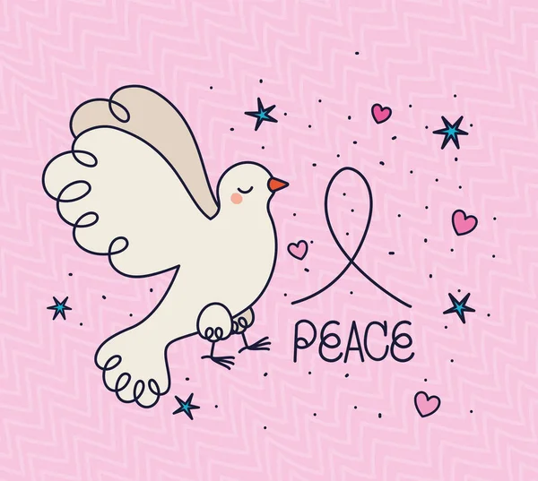 Cartel Peace Dove Stars — Vector de stock