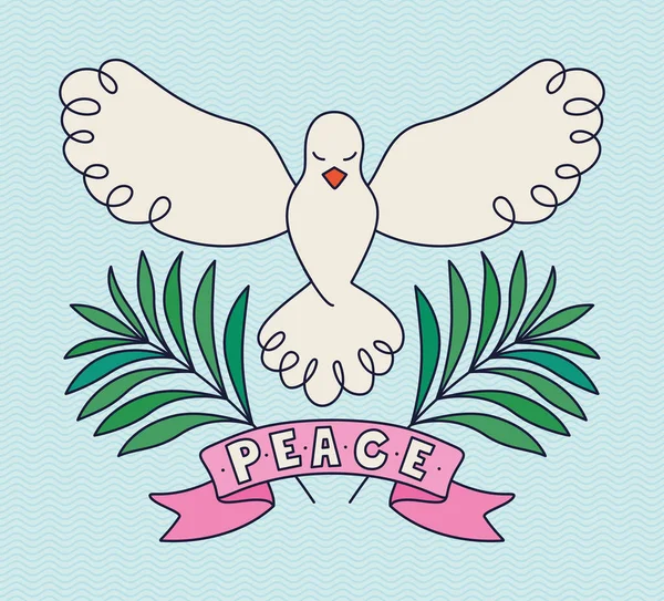 Poster Peace Dove Olive Branch — Stok Vektör