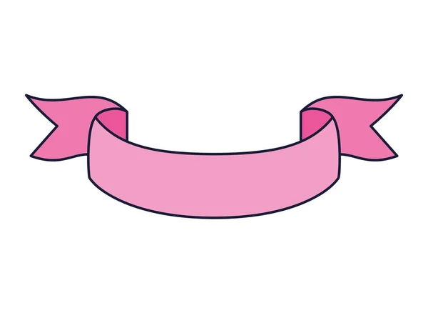 Pink Ribbon Illustration White — Stockvector