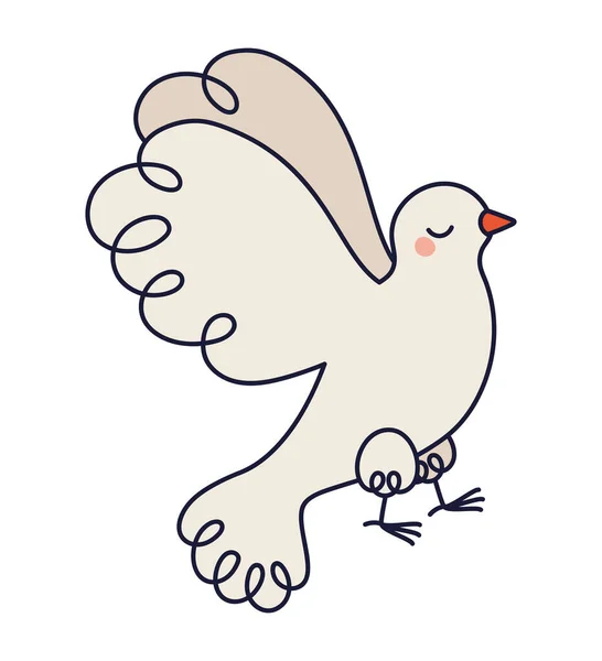 White Dove Illustration Isolated Icon — Διανυσματικό Αρχείο