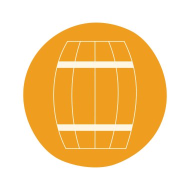 beer barriel on circle over white