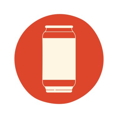 beer can on circle over white