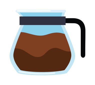 Kahve demliği tasarımı beyaz üzerine