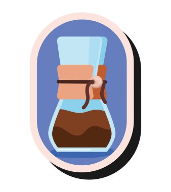 coffee pot badge over white