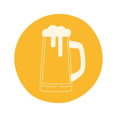 yellow beer mug over white