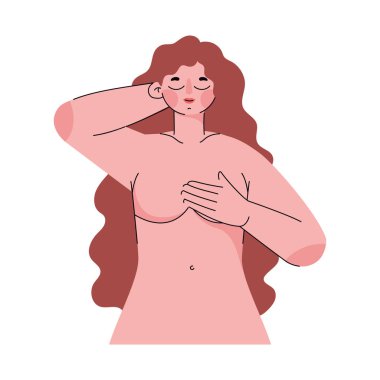 breast cancer survivor woman design over white