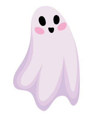 blushed ghost design over white