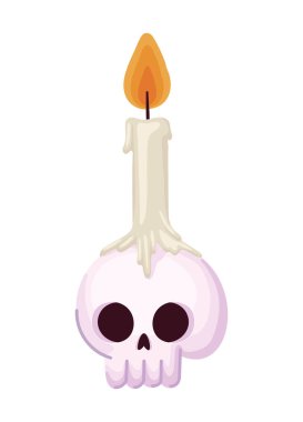 skull candle design over white