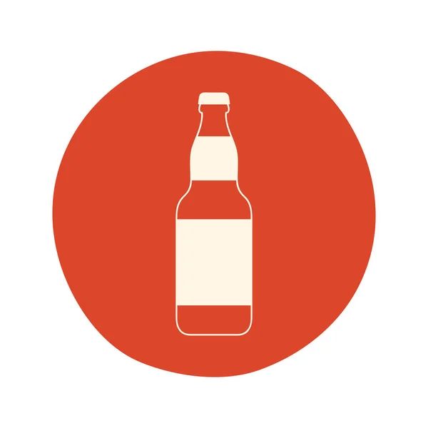 Beer Bottle Circle White — Stockvektor