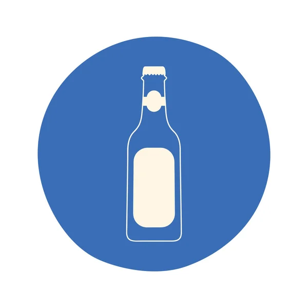 Blue Beer Bottle White — Stockvector