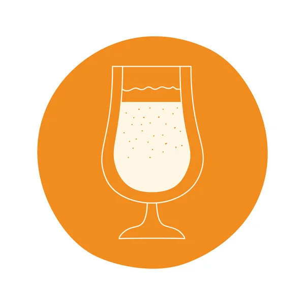Beer Glass Circle White — Stock Vector