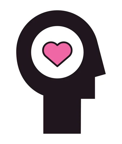 Person Profile Illustration Heart —  Vetores de Stock