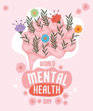 mental health day cartel with a brain