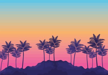 beach sunset cartel with palms