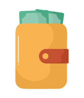 yellow wallet design over white