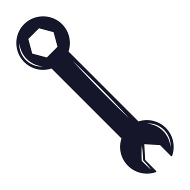 black spanner design over white