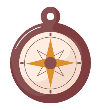 brown compass design over white