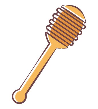 Bal kaşığı tasarımı beyaz üzerine