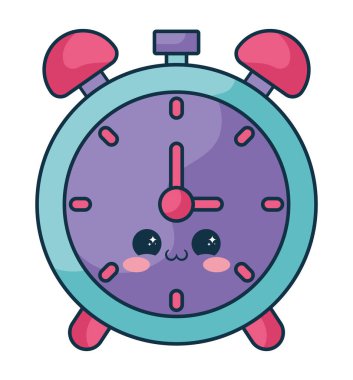 kawaii clock design over white